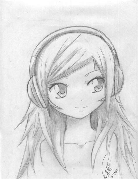 How To Draw A Anime Girl With Headphones