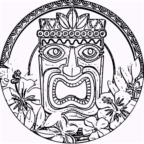 Girls can wear a tropical or bright sundress or party dress and boys can wear a cute shirt and shorts. Hawaii Themed | Coloring pages, Tiki statues, Hawaiian tiki