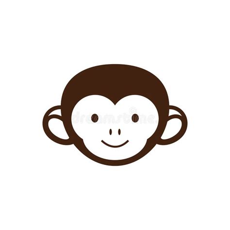 Cute Monkey Face Vector Illustration Logo Design Stock Vector