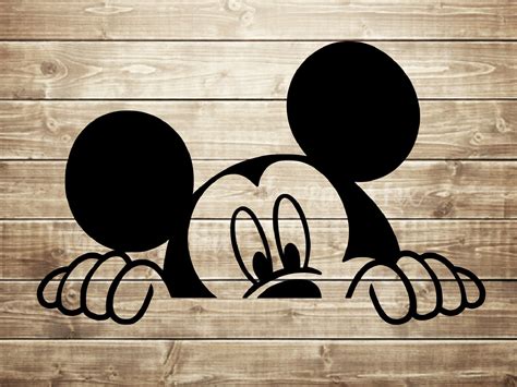 Mickey Mouse Peeking Svg Mickey Mouse Face Svg Fichiers Etsy Canada
