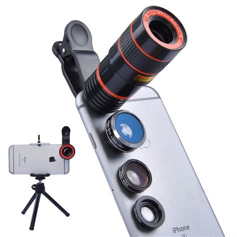 Apexel Universal 8x Telephoto Telescope Zoom Lens Fisheye Wide Macro