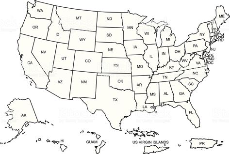 Outline Map Of The United States With States Free Vector Maps Images