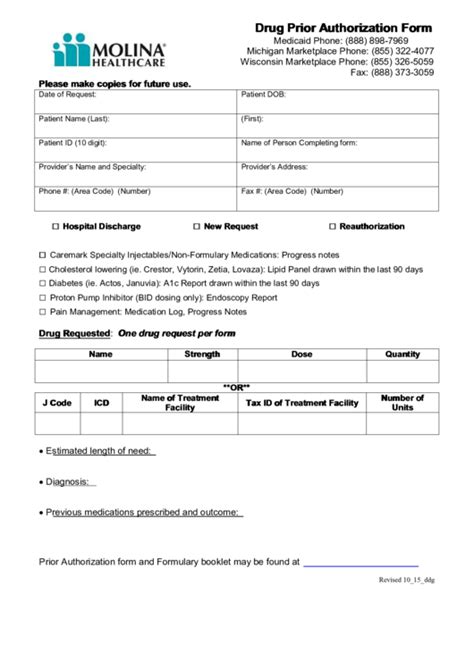 Top Molina Prior Authorization Form Templates Free To Download In Pdf