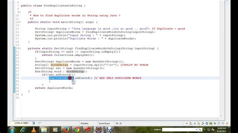 How To Find Duplicate Words In String Using Java Youtube