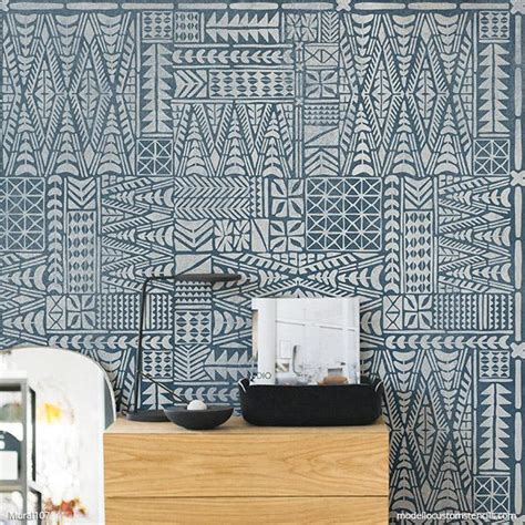 Large Tribal Wall Mural Stencils Painting Diy African Wall Stencils