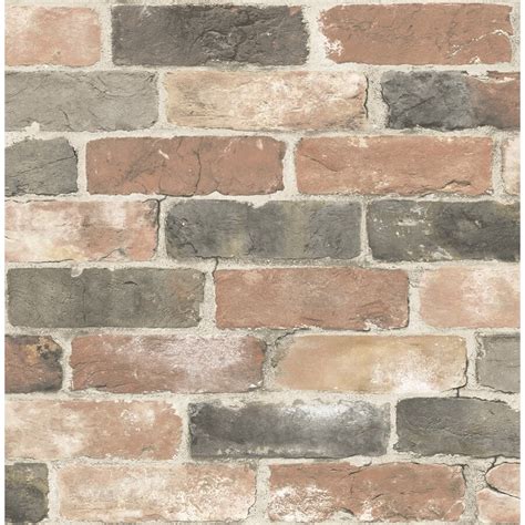 Brewster Wallcovering Reclaimed 56 Sq Ft Dusty Red Non Woven Brick