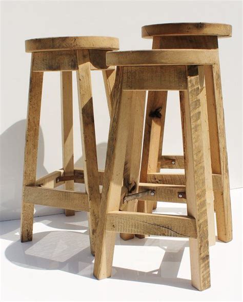 Customize height to match your kitchen counter or bar. Bar Stool - Rustic Reclaimed Barn Wood (Raw) w/Round Top ...