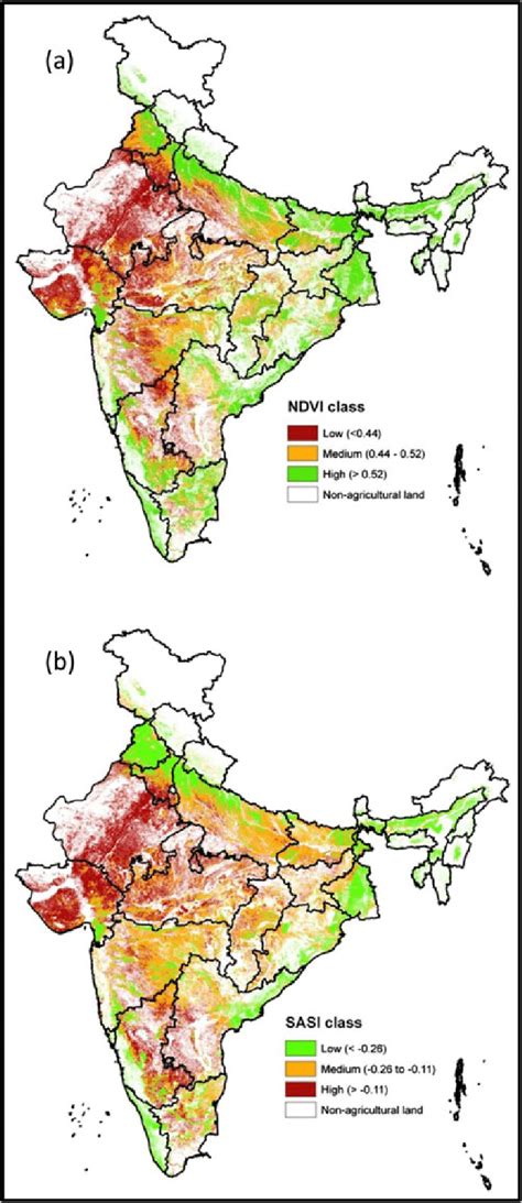 Indian agricultural area, classified based on long-term ...