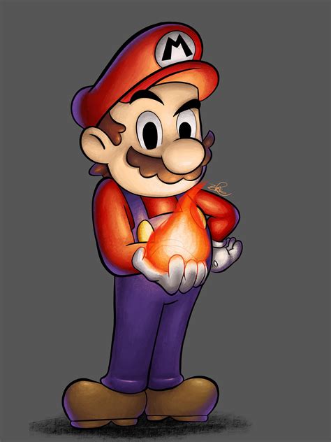 Mario gets Firebrand (Mario and Luigi superstar saga fanart) : Mario