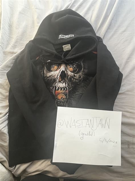 Vetements Vetements Misplaced Hood Skull Hoodie Grailed