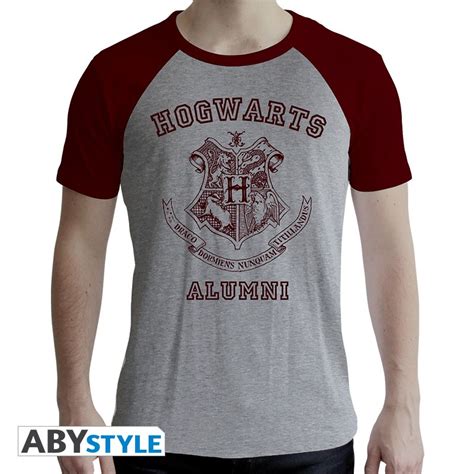 Harry Potter Tshirt Alumni Man Ss Grey And Red Premium Abysse Corp