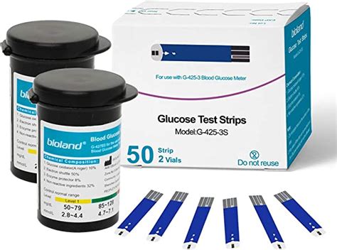 Blood Glucose Test Strips 50 Lancets 50 For Bioland G 425 3 Amazon
