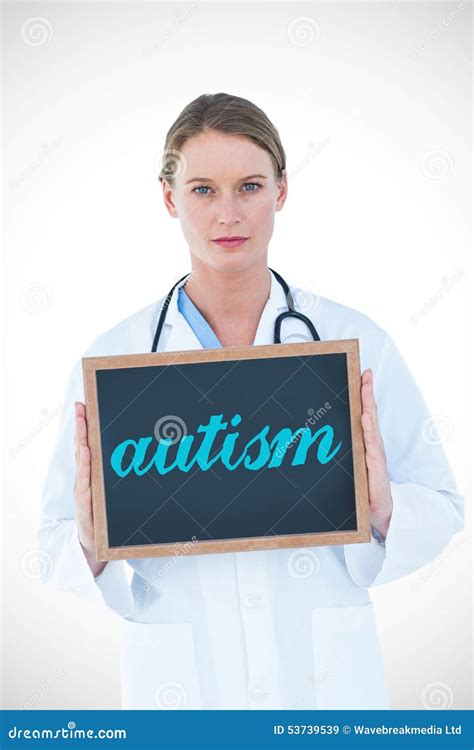 Autism Against Doctor Showing Chalkboard Stock Illustration