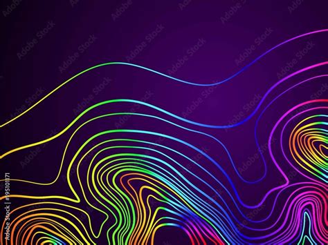 Abstract Colorful Rainbow Topographic Contours Lines Of Mountains
