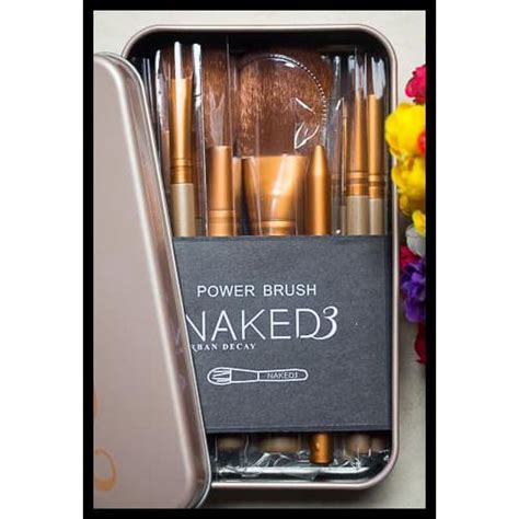 Jual Paket Hemat Brush Kuas Make Up Naked Kaleng Isi 12 Pcs 12 Piece Kaleng Gold
