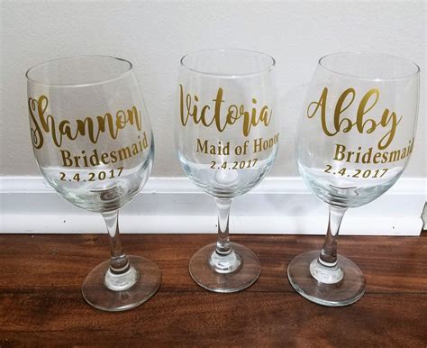 Bridesmaid Wine Glasses Wedding Bridesmaids Wine Glasses