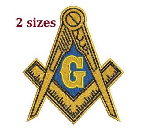 Freemason Masonic Compass Digitized Filled Machine Embroidery