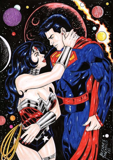 Clark Kent Princess Diana By Alcides Pacheco Superman Wonder Woman