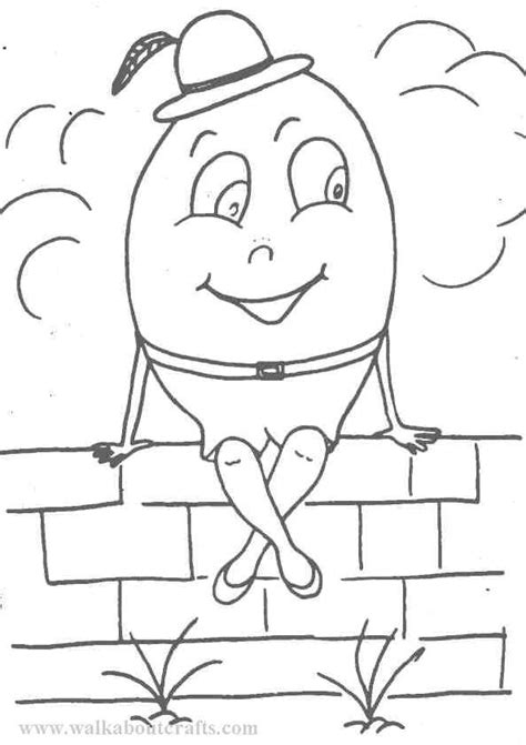 Humpty dumpty coloring page from mother goose nursery rhymes category. Humpty dumpty coloring pages