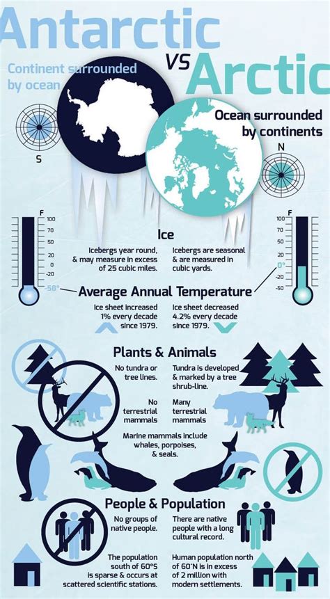 Antarctic Vs Arctic Infographic Science Pinterest Geography