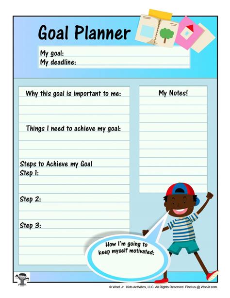 Goal Setting Worksheets For Kids Woo Jr Kids Activities