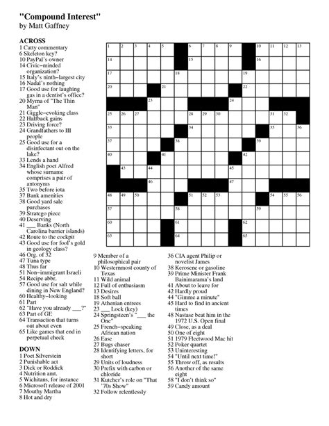 Eugene Sheffer Daily Crossword Printable Printable Word Searches