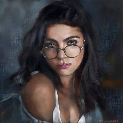 Woman With Glasses Digital Art By Scott Bowlinger