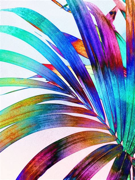 Multicolor Palm Leaf Mini Art Print By Klara Acel Without Stand 3