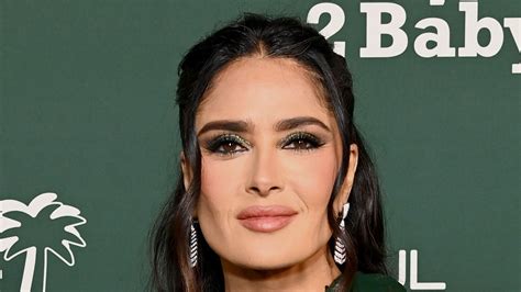 Salma Hayek 57 Flaunts Her Incredible Age Defying Curves In Skintight Green Sequin Dress At