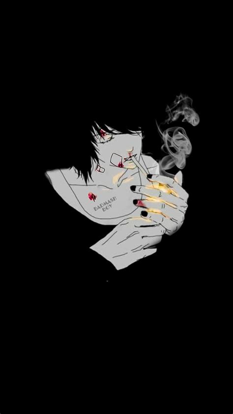 Aesthetic Sad Anime Boy Smoking