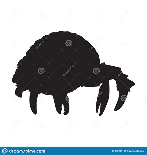 Walking Hermit Crab On A Side View Silhouette Found In All Around The