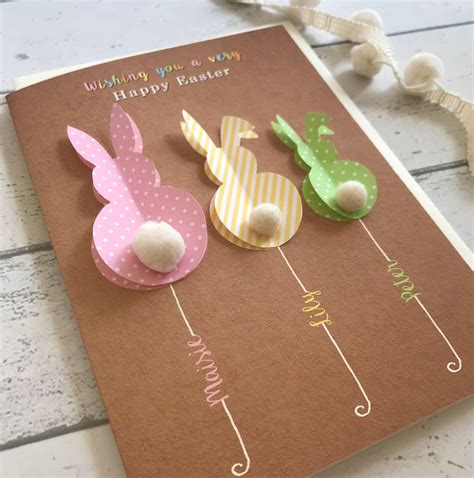Personalised 3d Happy Easter Bunny Card By The Little Paper Company