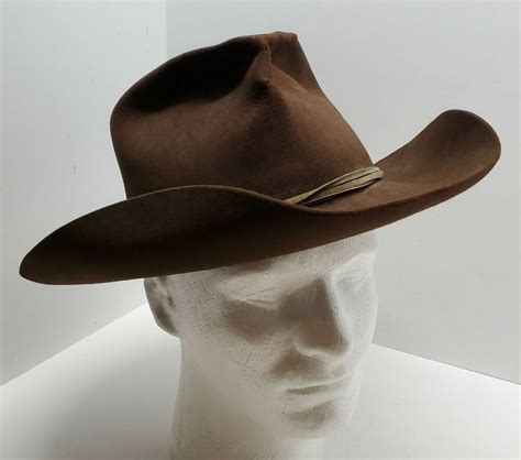 Vtg Antique Stetson Mallory Style Brown Country Western Fedora Mens Hat