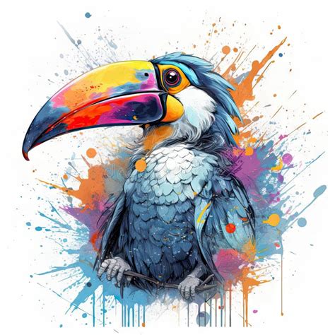 Expressive Toucan With Sunglasses In Anime Style Perfect For Posters