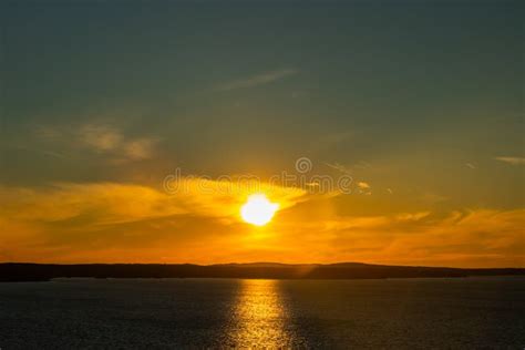 Beautiful Sunset With Clouds Over Lake Nasijarvi In Tampere Finland