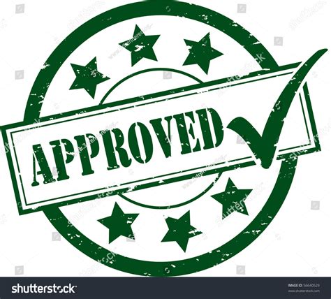 Green Approved Rubber Stamp Illustration Stock Vector 56640529