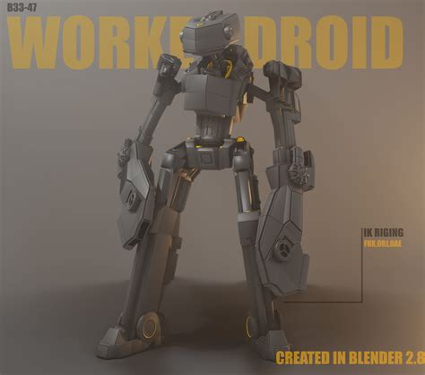Rigged Worker Droid Robot 3d Model Cgtrader