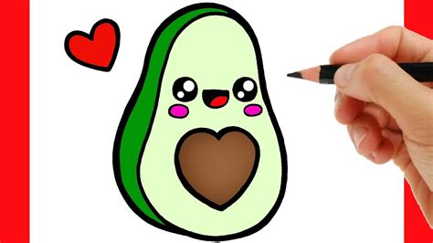 How To Draw Avocado Easy Step By Step Youtube