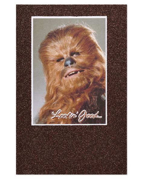 American Greetings Funny Chewbacca Star Wars Birthday Card With Glitter