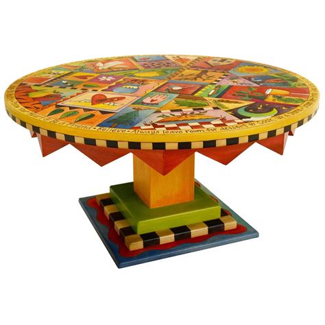 Woven seagrass serving tray, round rattan coffee table basket, seagrass ottomans, round basket tray for kitchen counter, circle tray for table centerpieces, colorful woven basket platter, 11.75 4.7 out of 5 stars 31 Round Coffee Table-Colorful Icons | Whimsical painted ...