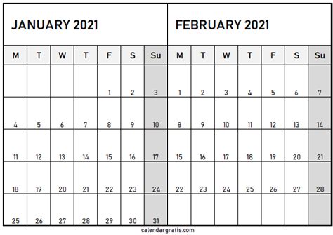 2021 Calendar Printable Archives Calendar Gratis