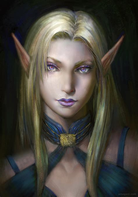 Pillars Of Eternity Female Elf Portrait By Amegani Baldurs Gate