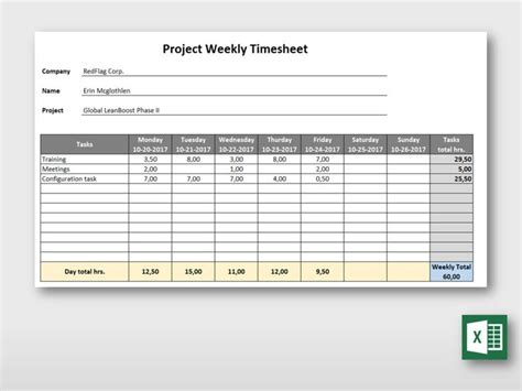 Simple Weekly Project Timesheet Form Simple Projects Templates
