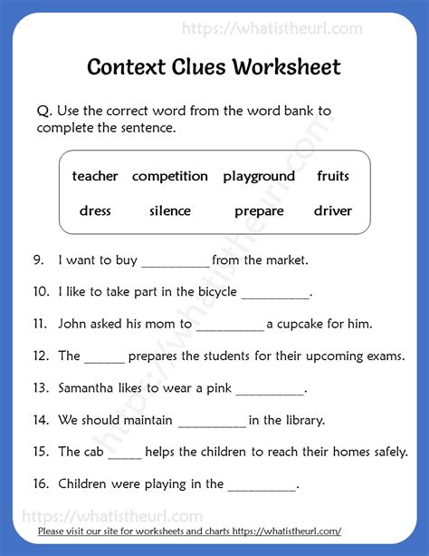 Context Clues Worksheet For Grade 5 3 Your Home Teacher