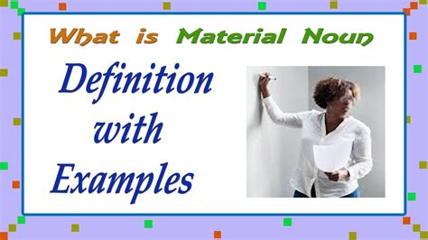 What Is Material Noun Material Noun Definition With Examples Youtube