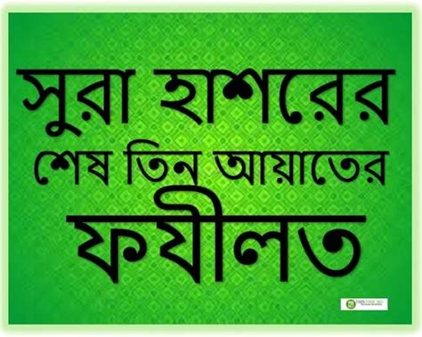 Surah Hashr Bangla Last 3 Ayat Fazilat সুরা হাশরের শেষ তিন আয়াতের ফযীলত