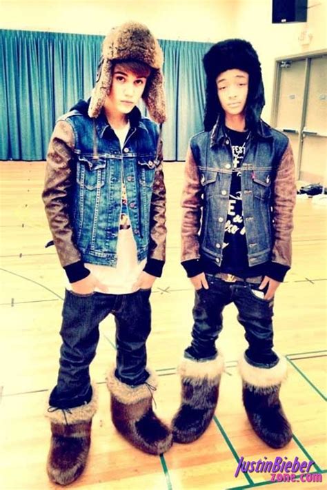 Exclusive Game Justin Bieber And Jaden Smith Wering Custom Levi Louis