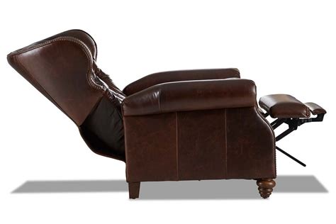 Arthur Chesterfield Tufted Wingback Leather Recliner Chair