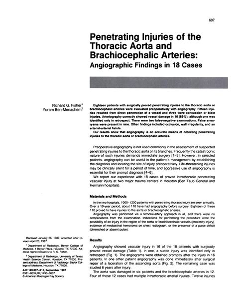 Calaméo Penetrating Injuries Of Thoracic Aorta And Brachiocephalic