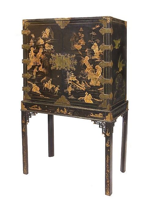 Sold Price A Black Japanned Chinoiserie And Gilt Decorated Cabinet On